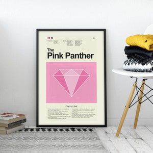 The Pink Panther Inspired Mid-Century Modern Print | 12&quot;x18&quot; or 18&quot;x24&quot; Print only