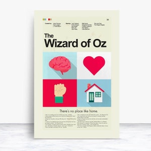 The Wizard of Oz Inspired Mid-Century Modern Print | 12&quot;x18&quot; or 18&quot;x24&quot; Print only