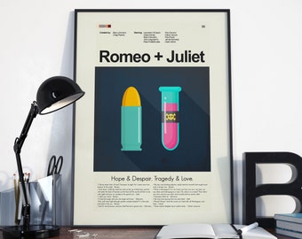 Romeo + Juliet Inspired Mid-Century Modern Print | 12"x18" or 18"x24" Print only