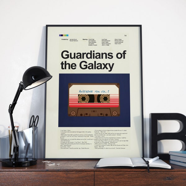 Guardians of the Galaxy Inspired Mid-Century Modern Print | 12"x18" or 18"x24" Print only