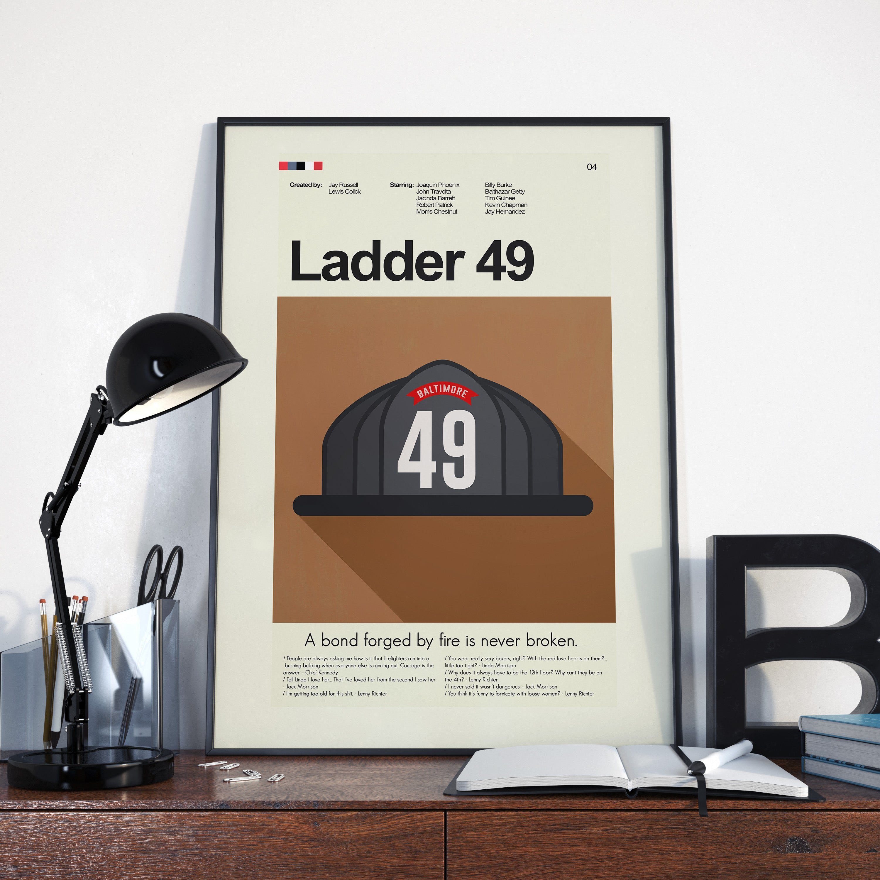 Ladder 49 - Helmet, 12x18 or 18x24 Print only