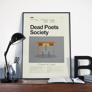 Dead Poets Society Inspired Mid-Century Modern Print | 12&quot;x18&quot; or 18&quot;x24&quot; Print only