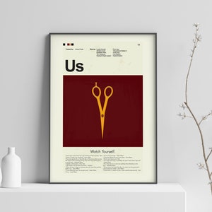 Us (Jordan Peele) Inspired Mid-Century Modern Print | 12&quot;x18&quot; or 18&quot;x24&quot; Print only