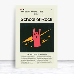 School of Rock Inspired Mid-Century Modern Print | 12&quot;x18&quot; or 18&quot;x24&quot; Print only