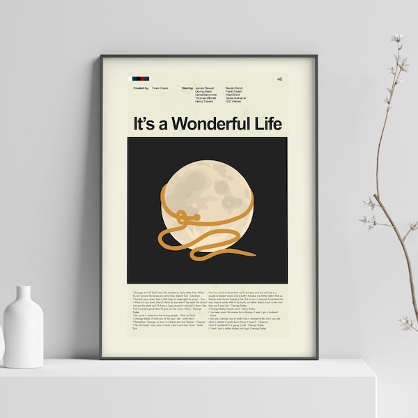 It's a Wonderful Life Inspired Mid-Century Modern Print | 12"x18" or 18"x24" Print only