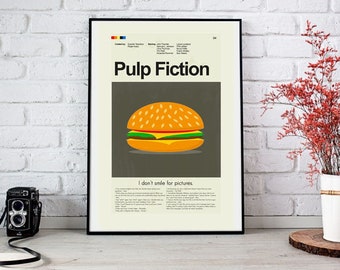 Pulp Fiction Mid-Century Modern Print | 12"x18" or 18"x24" Print only