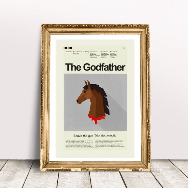 The Godfather Inspired Mid-Century Modern Print | 12"x18" or 18"x24" Print only