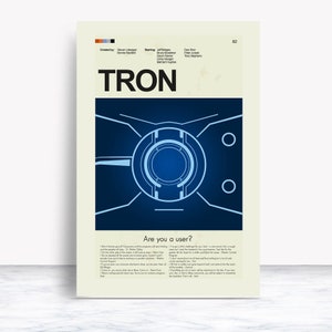 TRON Mid-Century Modern Print | 12&quot;x18&quot; or 18&quot;x24&quot; Print only