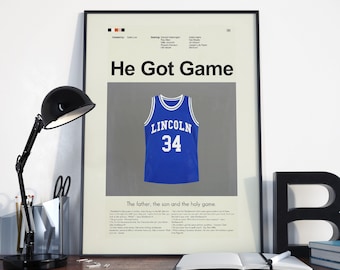He Got Game Inspired Mid-Century Modern Print | 12"x18" or 18"x24" Print only