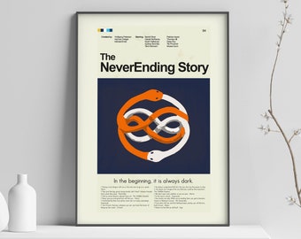 The NeverEnding Story Inspired Mid-Century Modern Print | 12"x18" or 18"x24" Print only