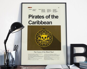 Pirates of the Caribbean Inspired Mid-Century Modern Print | 12"x18" or 18"x24" Print only