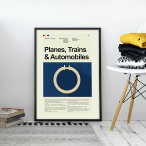 Planes, Trains and Automobiles Inspired Mid-Century Modern Print | 12&quot;x18&quot; or 18&quot;x24&quot; Print only