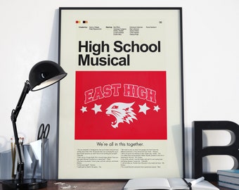 High School Musical Inspired Mid-Century Modern Print | 12"x18" or 18"x24" Print only
