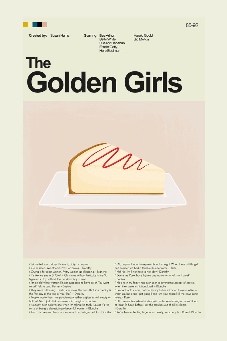 The Golden Girls Inspired Mid-Century Modern Print 12x18 or 18x24 Print only image 2