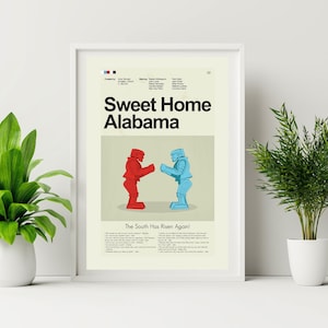 Sweet Home Alabama Inspired Mid-Century Modern Print | 12&quot;x18&quot; or 18&quot;x24&quot; Print only