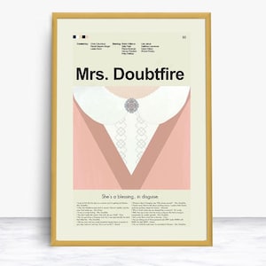 Mrs. Doubtfire Inspired Mid-Century Modern Print | 12&quot;x18&quot; or 18&quot;x24&quot; Print only