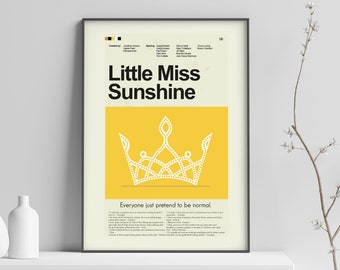 Little Miss Sunshine Mid-Century Modern Print | 12"x18" or 18"x24" Print only