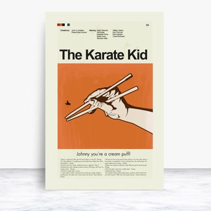 The Karate Kid Inspired Mid-Century Modern Print | 12&quot;x18&quot; or 18&quot;x24&quot; Print only