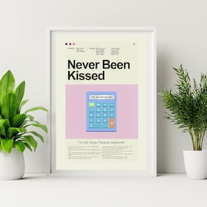 Never Been Kissed Inspired Mid-Century Modern Print | 12&quot;x18&quot; or 18&quot;x24&quot; Print only