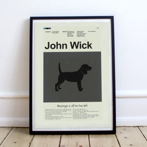 John Wick inspirou impressão moderna de meados do século | 12&quot;x18&quot; ou 18&quot;x24&quot; Somente impressão