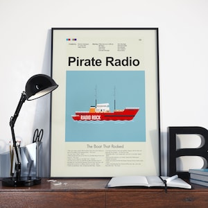 Radio pirate - Radio Rock Ship | 12 x 18 po. ou 18 po. x 24 po. Impression uniquement