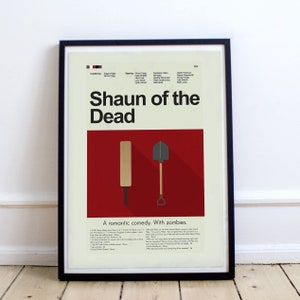 Shaun of the Dead Inspired Mid-Century Modern Print | 12&quot;x18&quot; or 18&quot;x24&quot; Print only