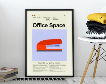 Office Space Inspired Mid-Century Modern Print | 12"x18" or 18"x24" Print only