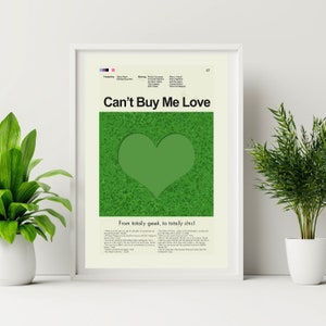 Can&#39;t Buy Me Love Inspirierter Mid-Century Modern Print | 12&quot;x18&quot; oder 18&quot;x24&quot; Print only