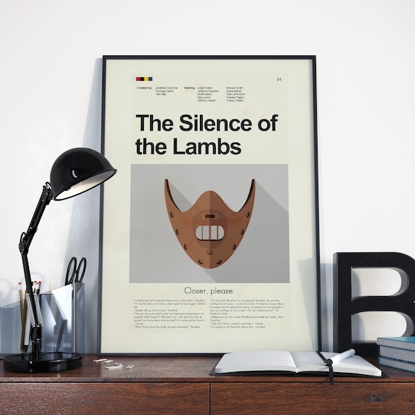 The Silence of the Lambs Inspired Mid-Century Modern Print | 12"x18" or 18"x24" Print only