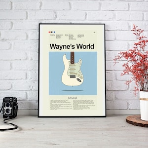Wayne&#39;s World geïnspireerde moderne print uit het midden van de eeuw | Alleen afdrukken van 12 x 18 inch of 18 x 24 inch