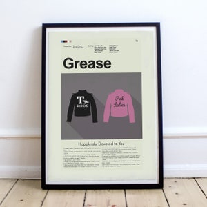 Grease Inspired Mid-Century Modern Print | 12&quot;x18&quot; or 18&quot;x24&quot; Print only