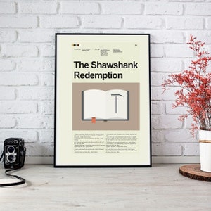 The Shawshank Redemption Inspired Mid-Century Modern Print | 12&quot;x18&quot; or 18&quot;x24&quot; Print only
