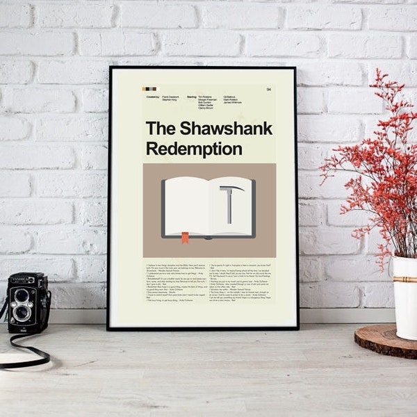 The Shawshank Redemption Inspired Mid-Century Modern Print | 12"x18" or 18"x24" Print only