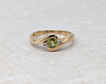 Contemporary Sphene & Topaz Bypass Ring in 9k Gold