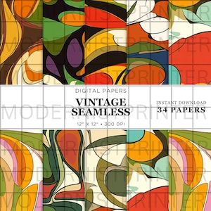 Groovy 1970er Jahre Nahtloses digitales Papier Retro Mod Psychedelisches Marmor Muster Abstrakt Geometrischer druckbarer Hintergrund-Stoff-Tapete-Download