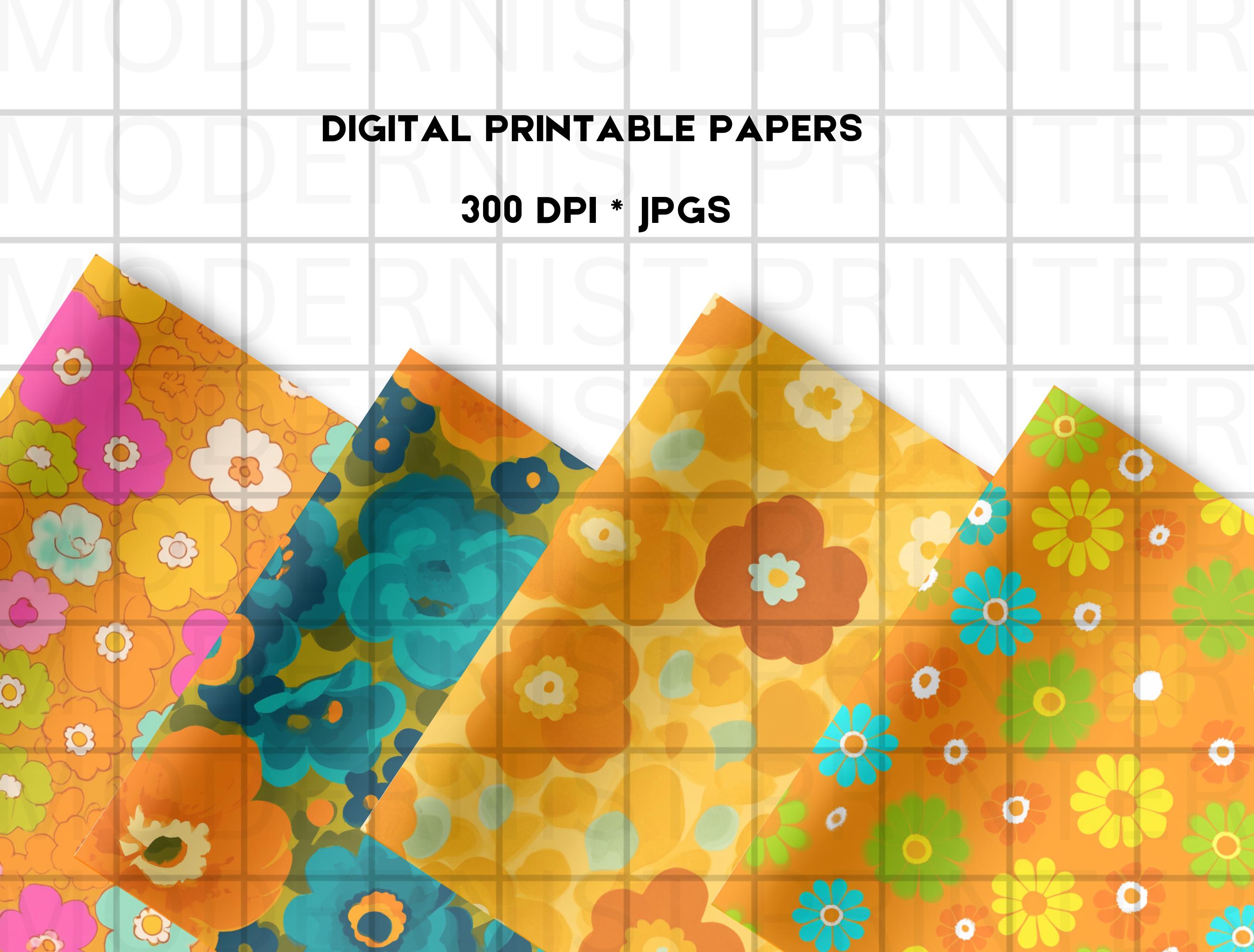 Retro 70s Floral Digital Paper: 100 Seamless Groovy Patterns (jpgs) - Etsy