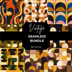 Groovy 60s Abstraktes Geometrisches Muster – Retro Mod Psychedelic Design – Nahtloser Druck für Stoffe, Tapeten und digitale Projekte