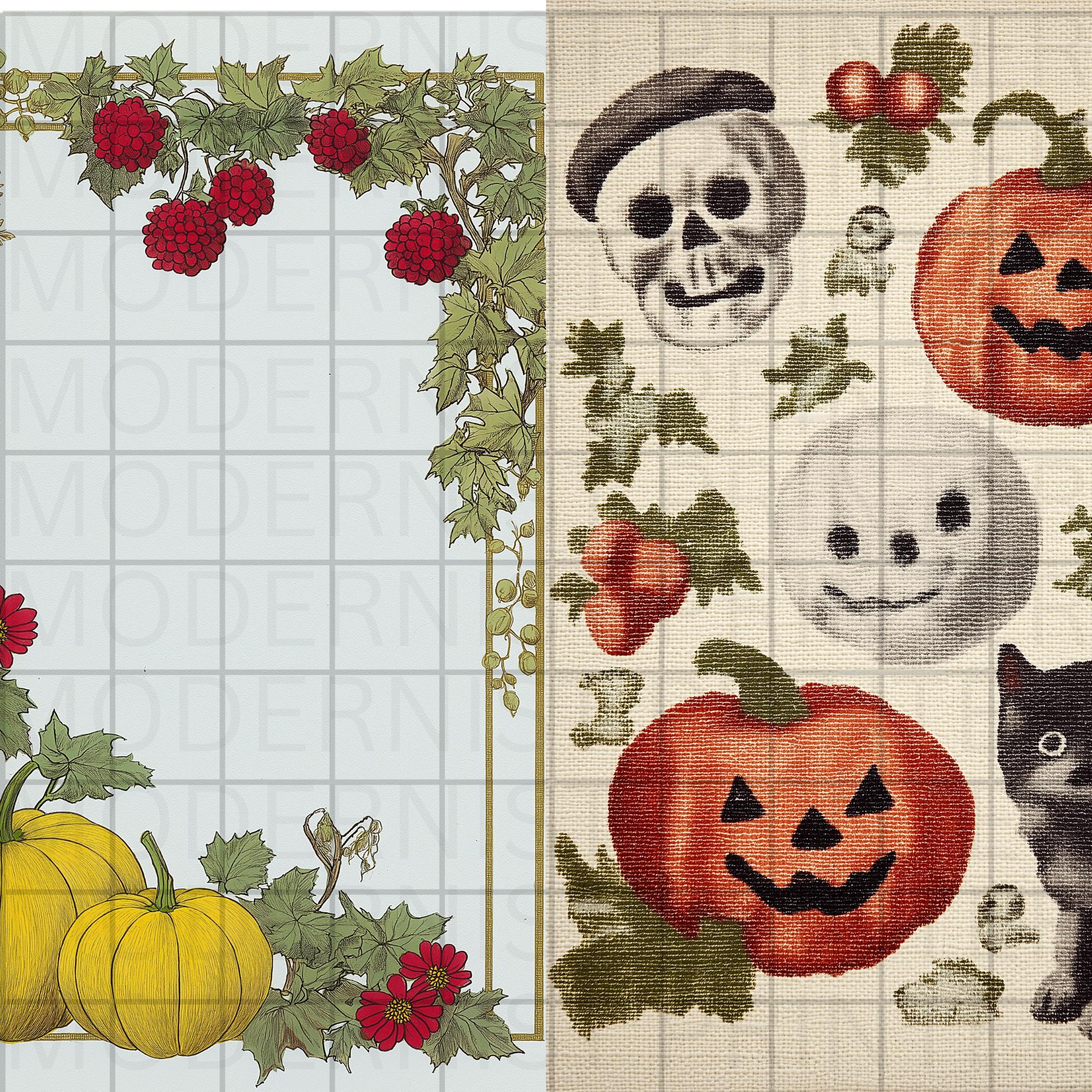 Halloween Scrapbook Paper Digital Download – 22 Printable Stationery ...