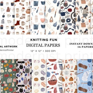 Strickmuster, digitales Papier, stricken, Strickmuster, digitales Papier, Basteln, süsses Strickmuster, sofortiger Download, Garn, DIY, Geschenkpapier, gemütlicher Herbst
