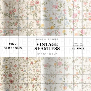 Papel Digital Floral de Primavera: Pequenas Flores, Padrões Contínuos (JPG, 4000x4000px)