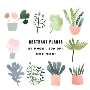 Vibrant aquarelle plantes en pot Clipart - bricolage convivial téléchargement instantané, parfait pour un usage commercial !
