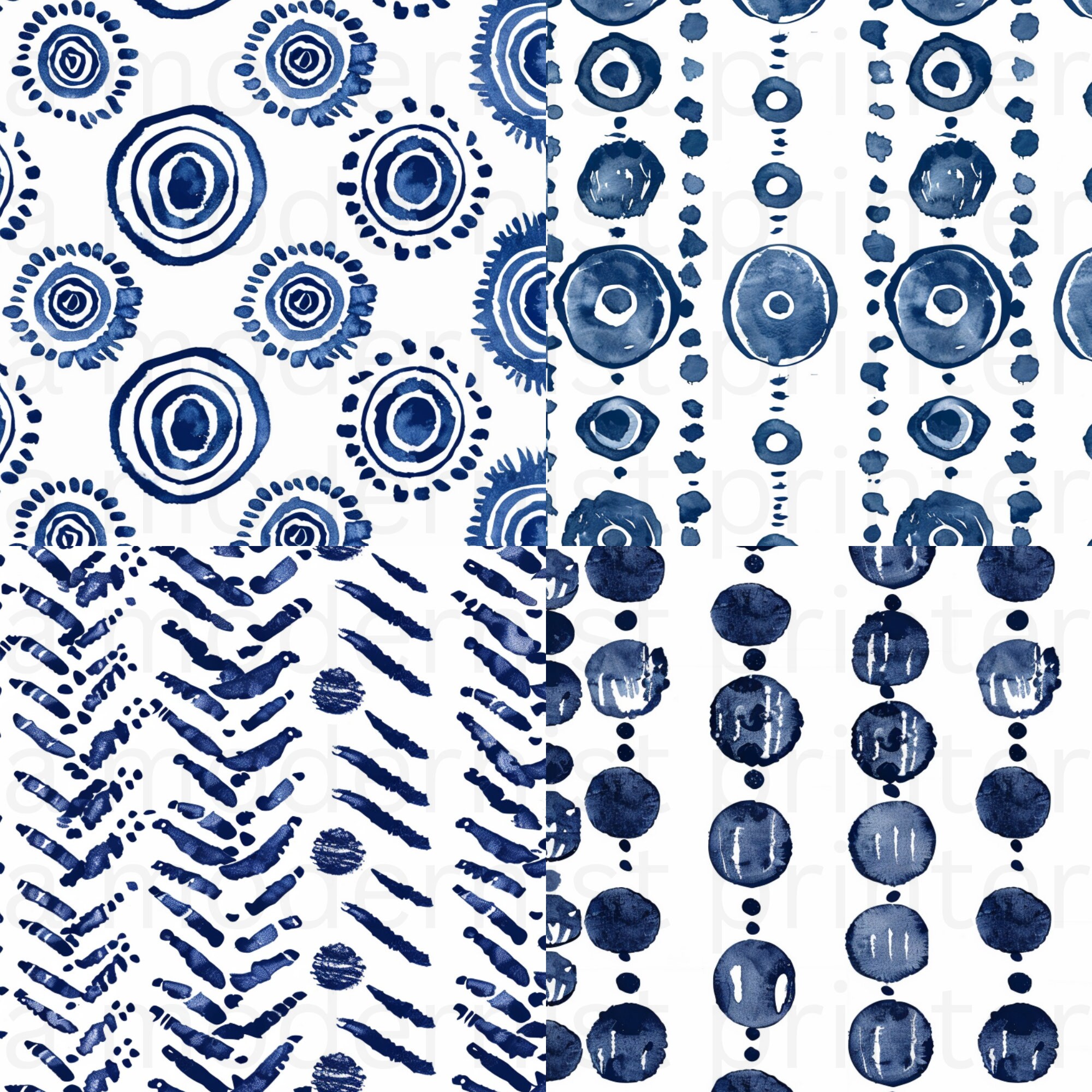 Navy Blue Abstract Pattern Digital Paper: 16 JPG Designs (digital ...