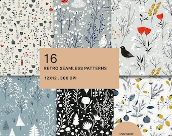 Scandinavian Winter Digital Paper: Scrapbook Craft Prints (Digital Download)
