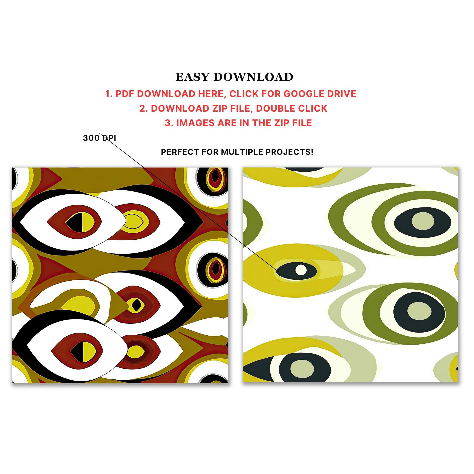 Groovy 60s Floral Pattern: Retro Mod Seamless Print (digital) - Etsy