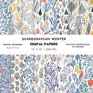 Carta digitale invernale scandinava: sfondi nordici senza soluzione di continuità per album, lavori artigianali e inviti