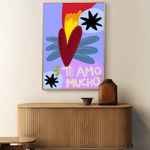 I love you so much, downloadable acrylic quote poster, printable love painting, couple love and friendship, color print, wall art.