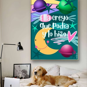 Affiche téléchargeable JE PEUX AVEC TOUT, fiche d'estime de soi, impression de phrases positives colorées, amour de soi :)