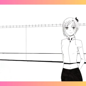 Mangaprintillustration for coloring