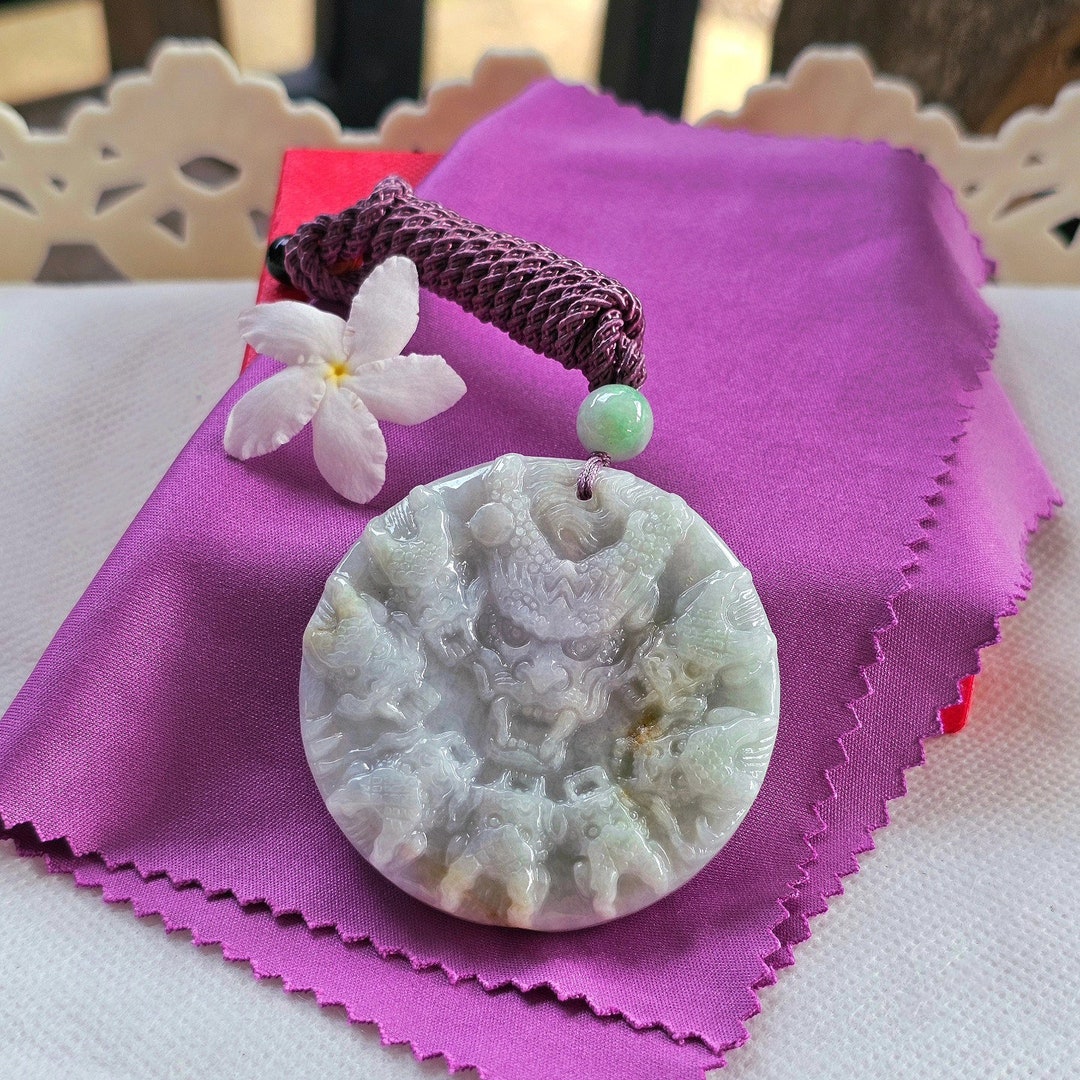 Jade Dragon Nine Dragon Jade Pendant Light Green Light Purple Honey