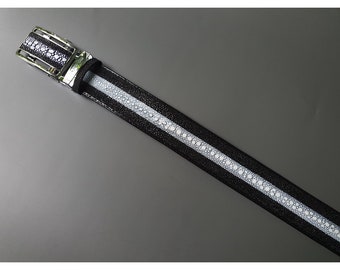 Men&#39;s Belt 1.5 Thorn Stingray Leather Belt Genuine Stingray Leather Belt Auto Locking Buckle Black